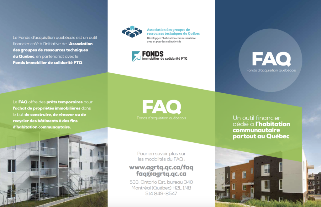 Fonds D Acquisition Quebecois Agrtq Developper L Habitation Communautaire Avec Et Pour Les Collectivites